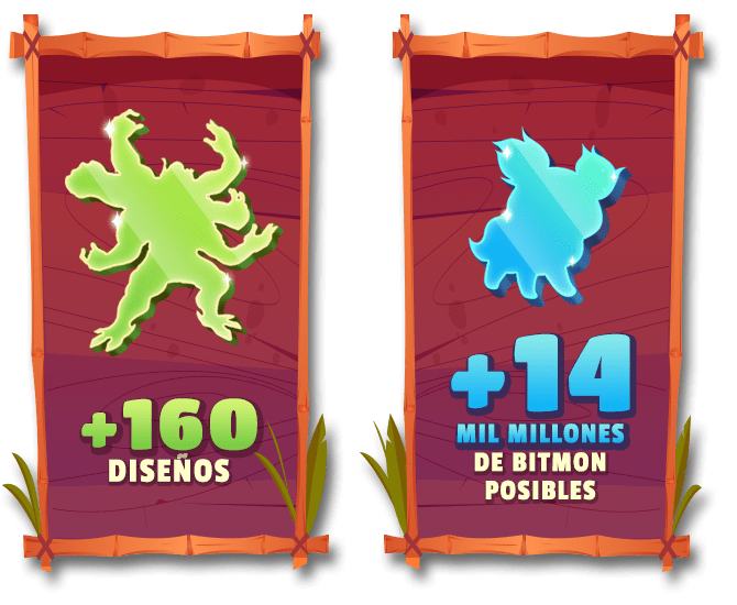 +160 diseños / +14 billones de combinaciones Bitmon