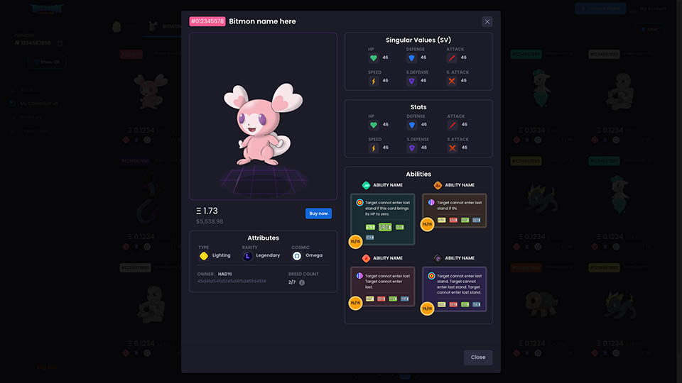 UI Design - Bitmon Paradise Dashboard