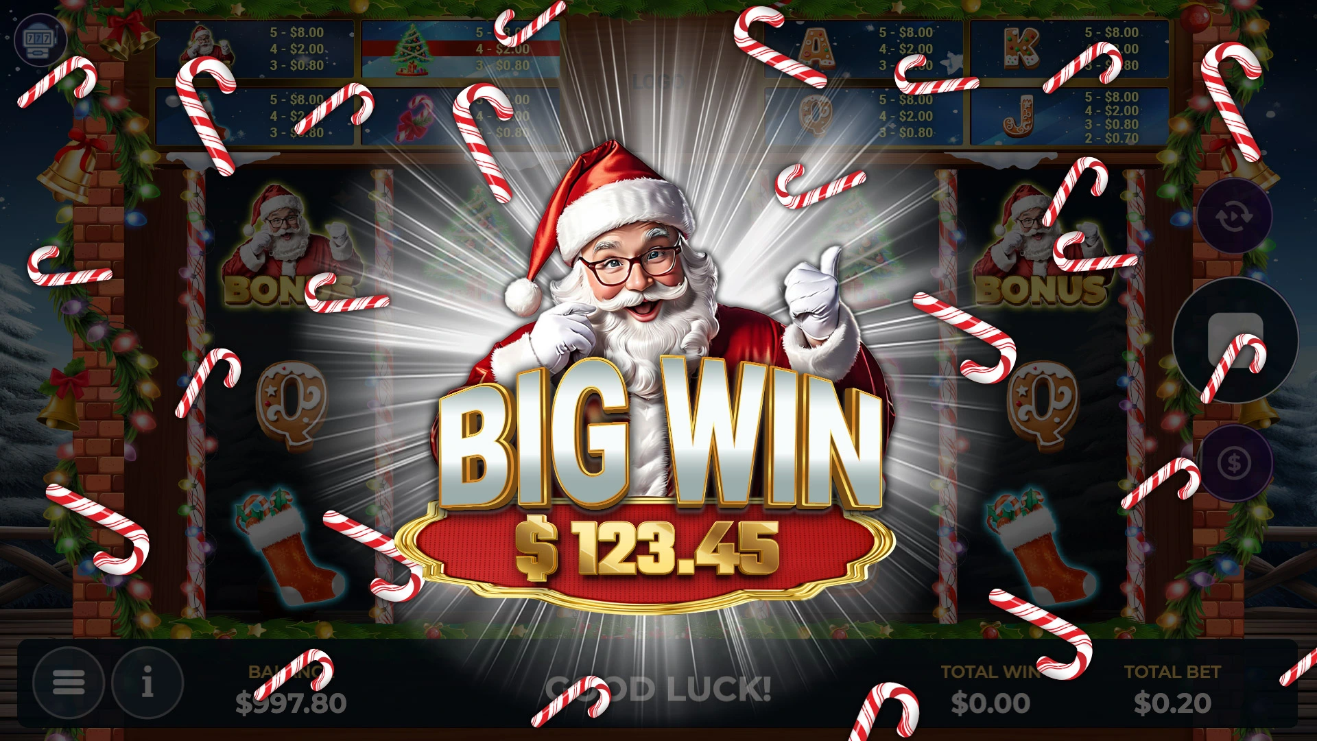 UI Design - Santa´s Slot Game