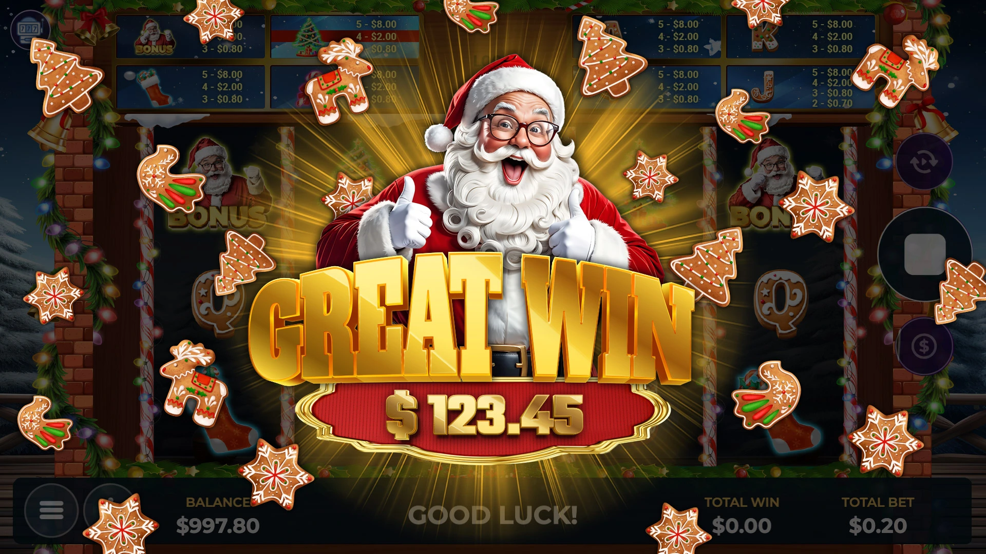 UI Design - Santa´s Slot Game